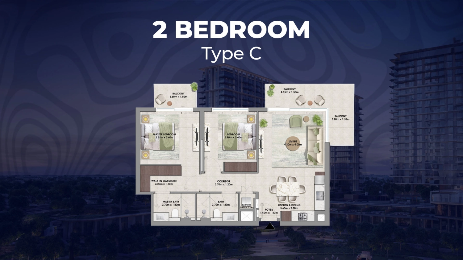  2 BR - Type C